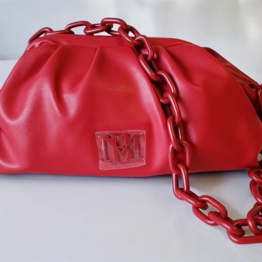 BADGLEY MISCHKA Ruched Convertible Clutch - Red NWT. Retails for $129. - Picture 9 of 9